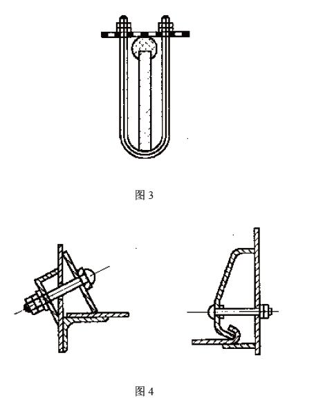 其緊固方式為中間用螺栓固定在梁上，見(jiàn)圖3