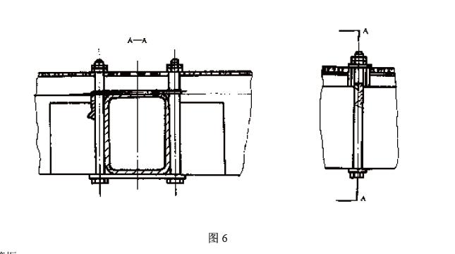 用壓木、木楔壓緊，見(jiàn)圖5